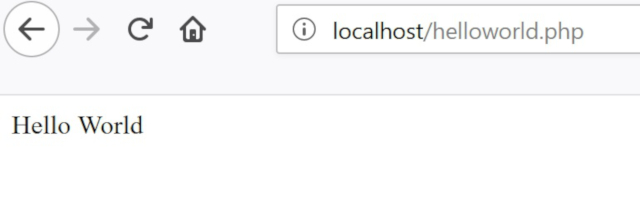 Your first PHP web page in a browser